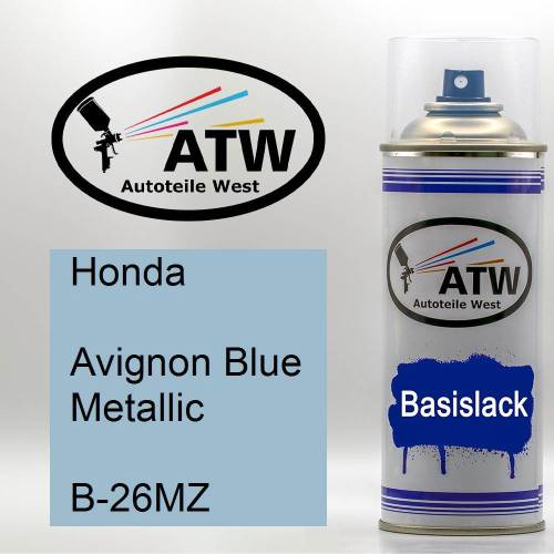 Honda, Avignon Blue Metallic, B-26MZ: 400ml Sprühdose, von ATW Autoteile West.
